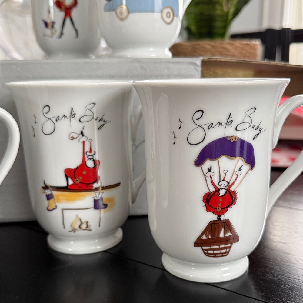 Pottery Barn Santa Baby Mugs Set of 8 New in Box NIB - Picture 3 of 6